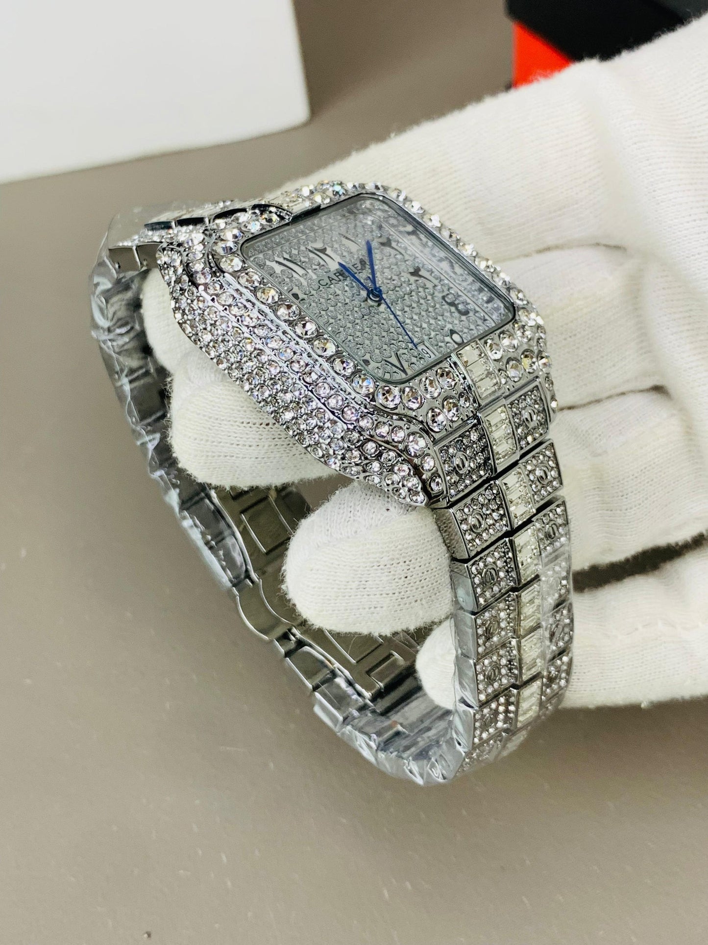 Cartier Arabic Dial Full Stone (UNISEX) Watch - (9229-W12)